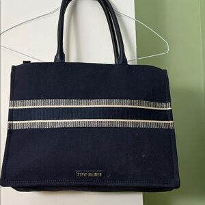 Steve Madden Black and Gold Striped Tote